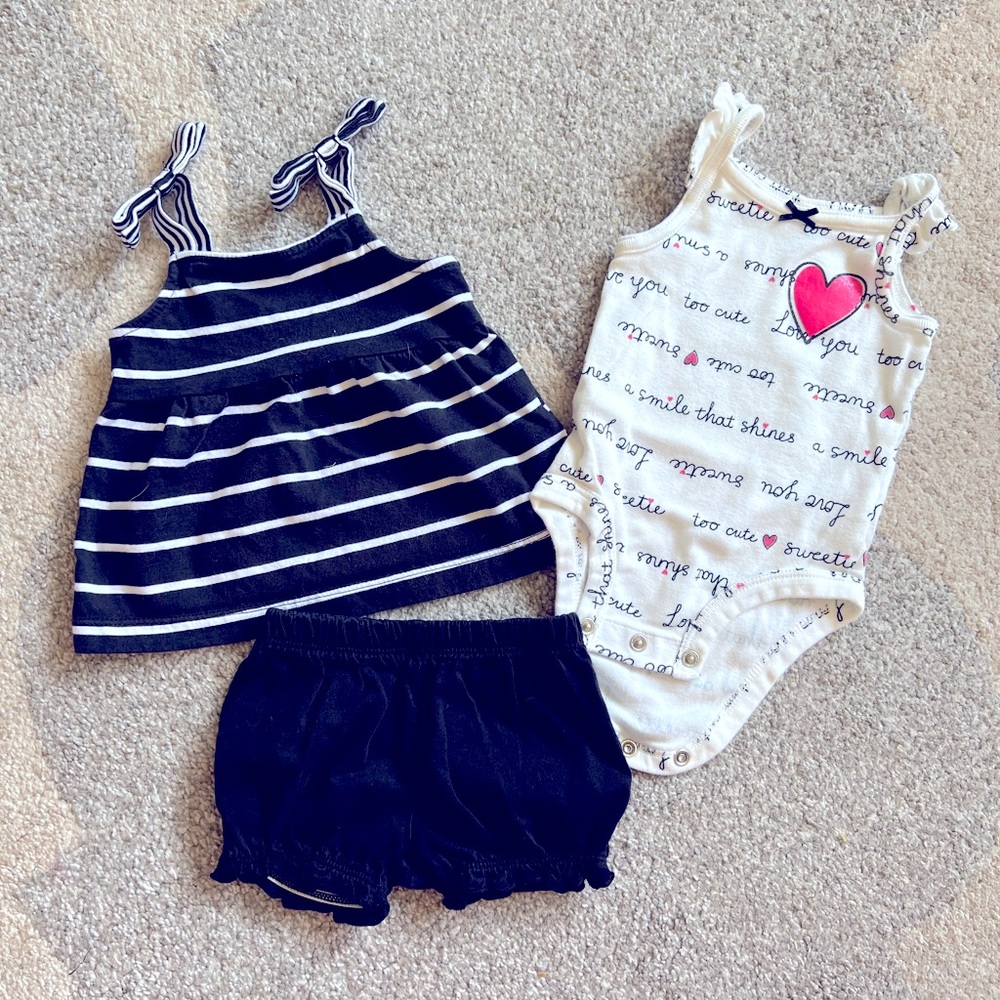 Tank, Onesie, and Shorts Set
